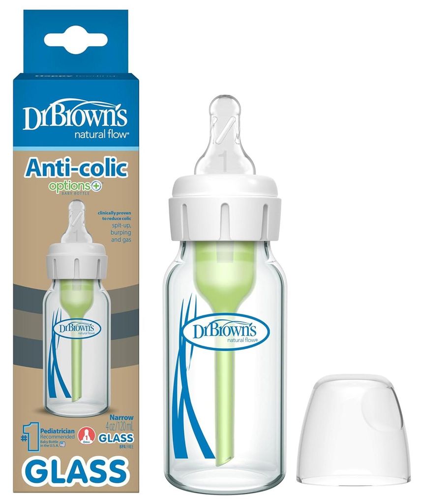 Dr. Brown's Anti-Colic Glas Babyflasche schmal 120 ml Produktbild 