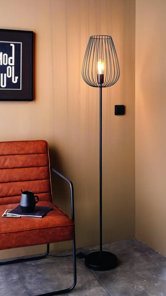 Lampadaire design filaire Eglo NEWTOWN noir Ø275mm luminaire intérieur