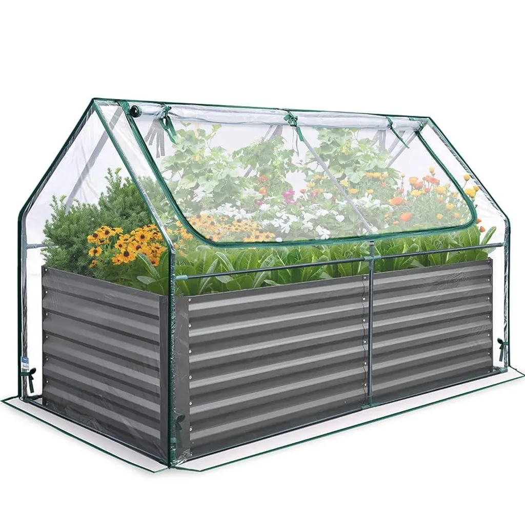 Protégez vos Plantes du Gel : Bac Potager avec Serre Transparente Anti-UV