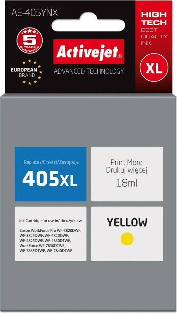 Cartuccia Gialla per Epson 405XL - Activejet 18ml | Risparmio Famiglia