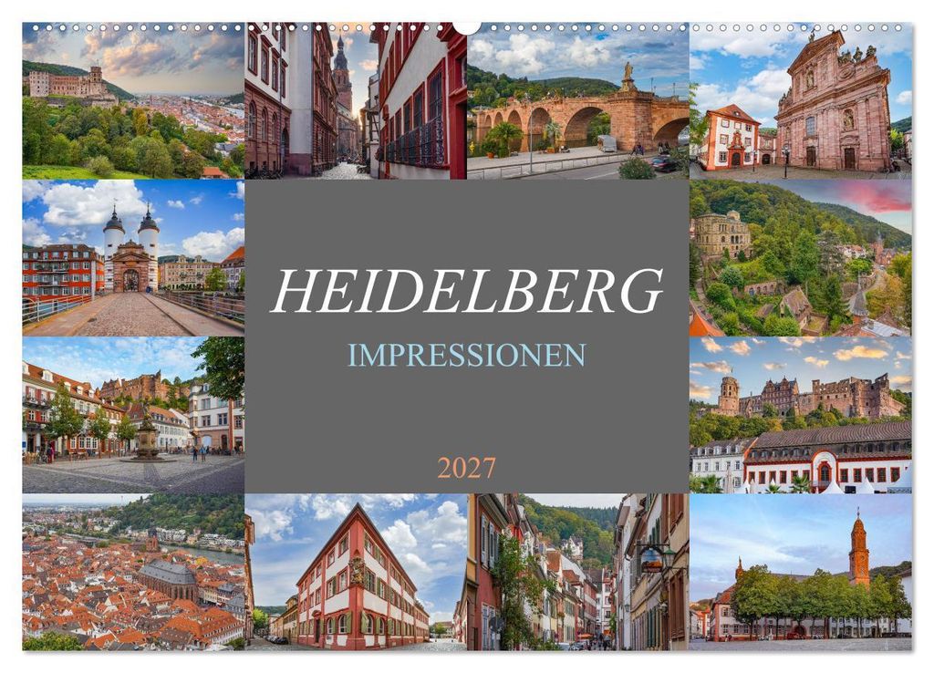 Heidelberg Impressionen (Wandkalender 2027 DIN A2 quer), CALVENDO Monatskalender