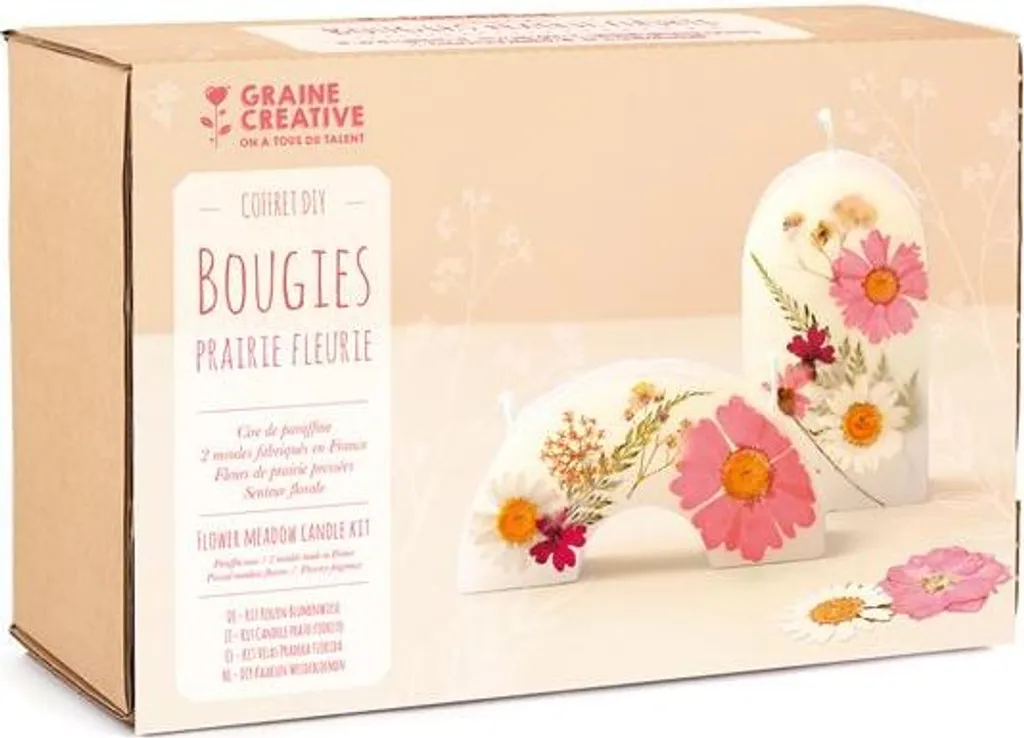 Kit DIY Bougies Prairie Fleurie pour décoration de table fait-main