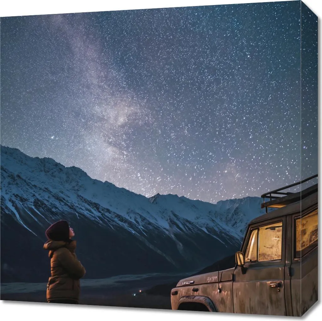 Quadro Moderno Astronomico 50x50 - Stampa su Tela Cielo Stellato