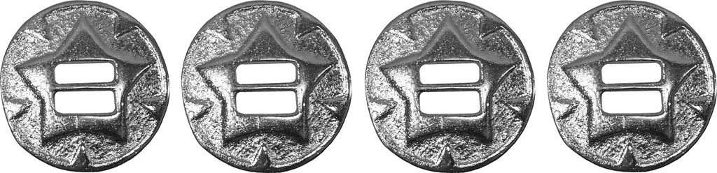 4 x Conchos für Biker Westen Kutte Western Leder Weste 3 cm Ø aus Metall Silber