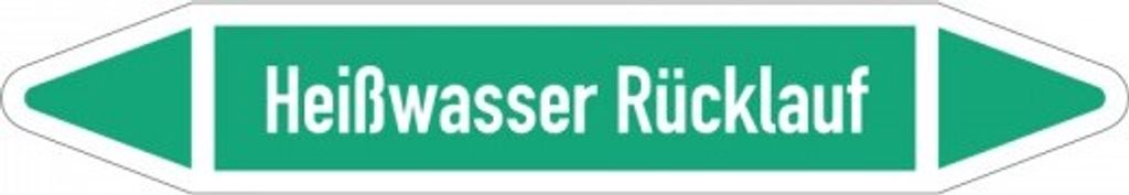 Dreifke Aufkleber I RKZ-Etikett Heißwasser Rückl., DIN 2403, grün/weiß, für ...