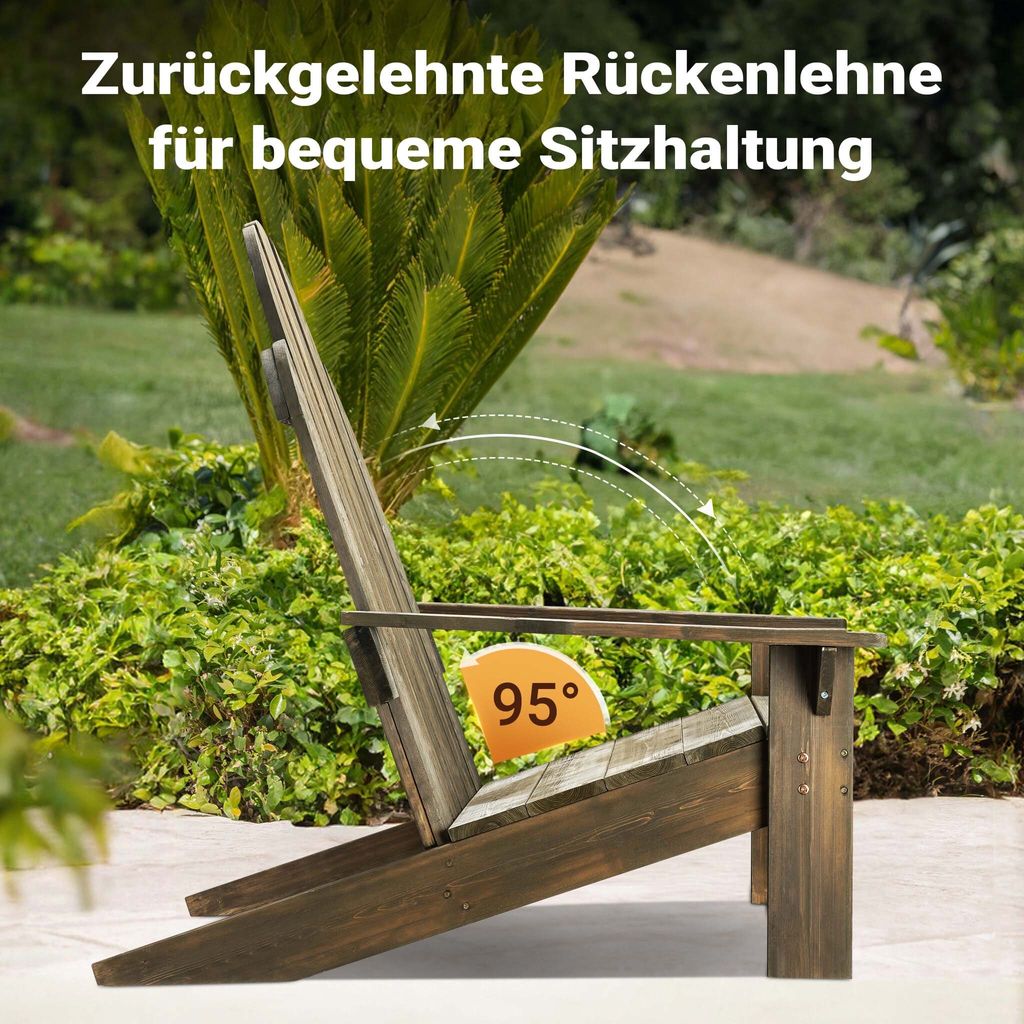 Wiltec zahradní židle z masivu Adirondack 89 x 72 x 92,5 Obrázek produktu 5