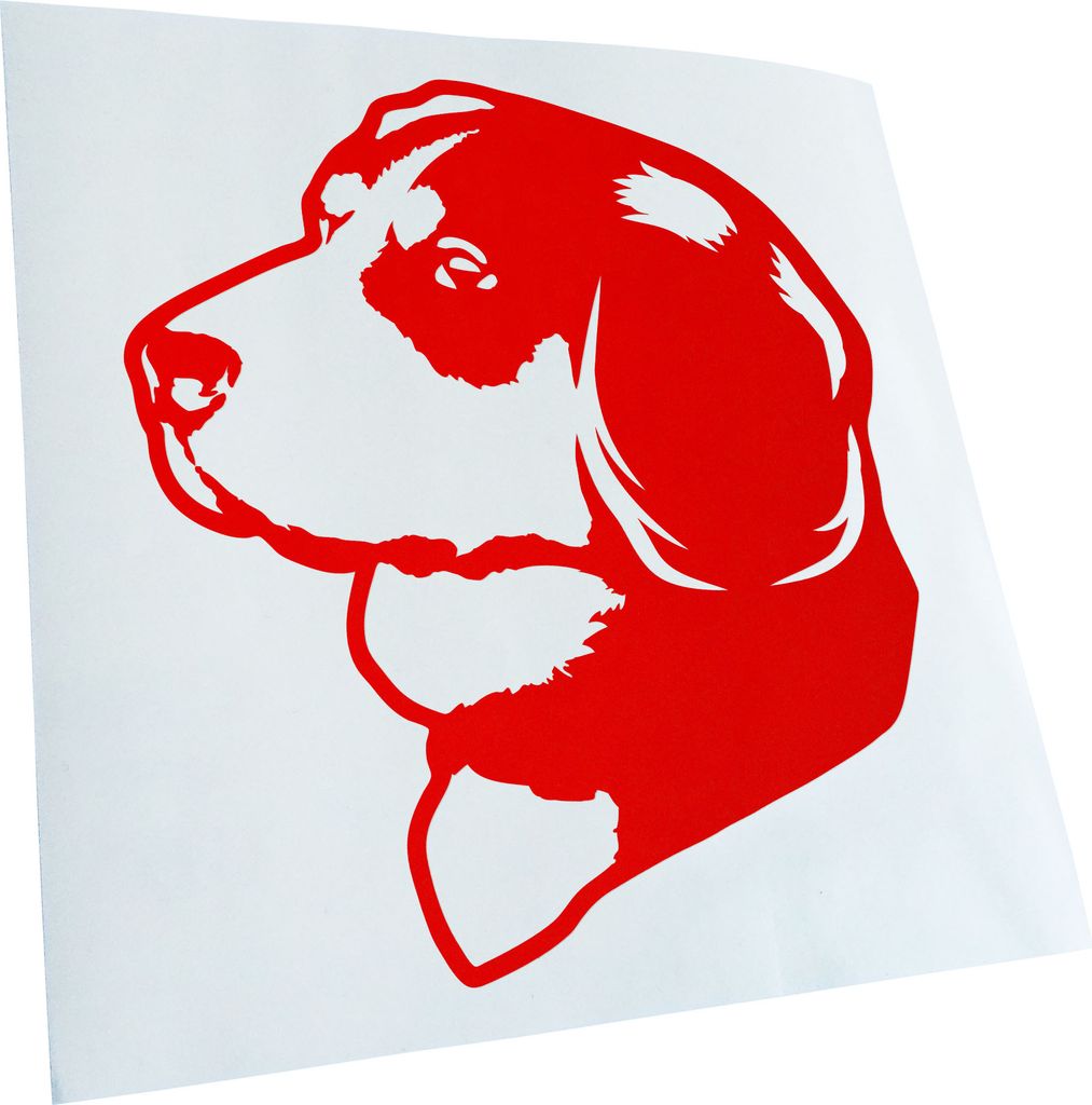 Kiwistar - Autoaufkleber - Appenzeller Sennenhunde - Rot - 60x60cm - Aufkleber für Auto, Laptop, Fahrrad, LKW, Motorrad mehrfarbig JDM Decal Racing