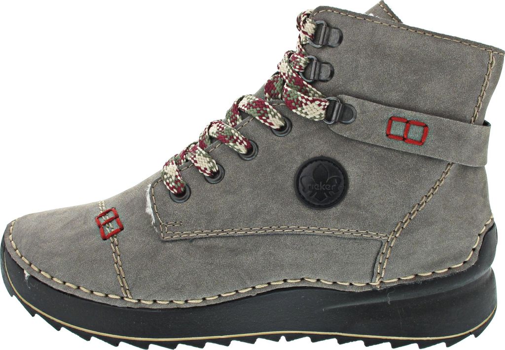 Rieker Damen Stiefelette Plateausohle Ziernähte warm Produktbild 