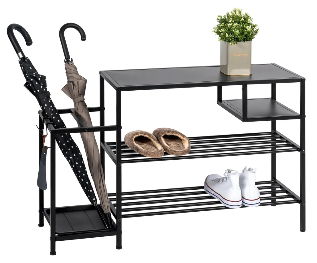 Rangement chaussures compact pour entrée étroite avec porte-parapluies