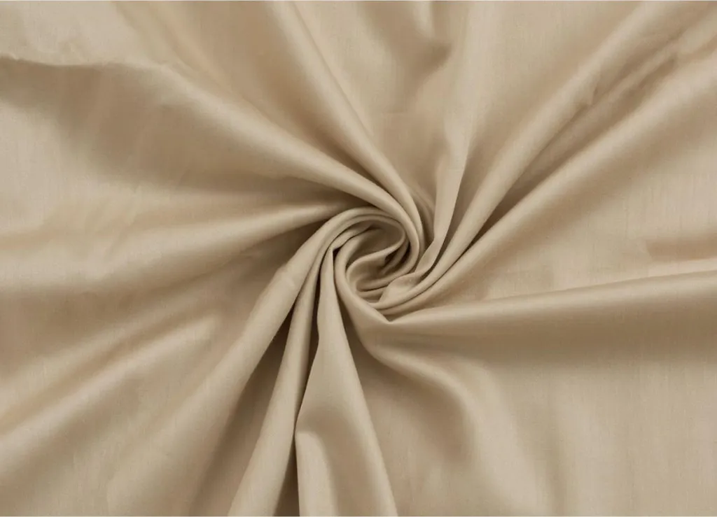 Lenzuolo con Angoli 160x200 Beige in Raso di Cotone Satin di Lusso