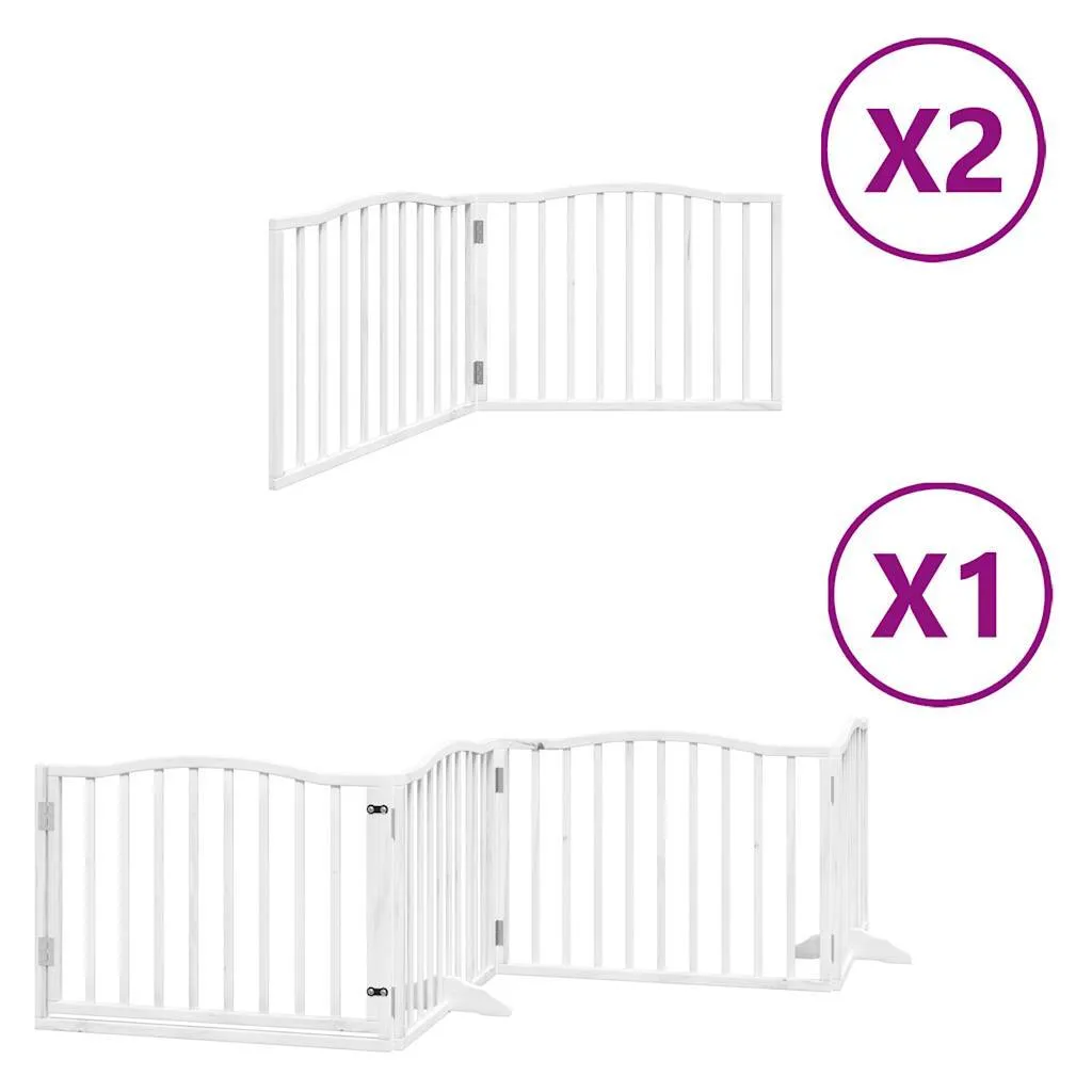 Grande barrière pour chien bois blanc 8 pcs pliable et extensible 640cm