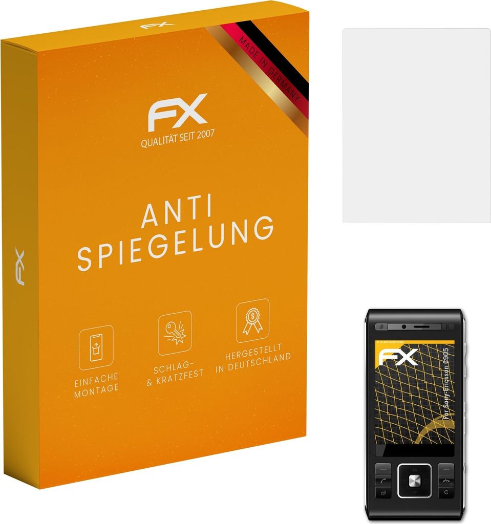 atFoliX FX-Antireflex 3x Schutzfolie kompatibel mit Sony-Ericsson C905 Displayfolie