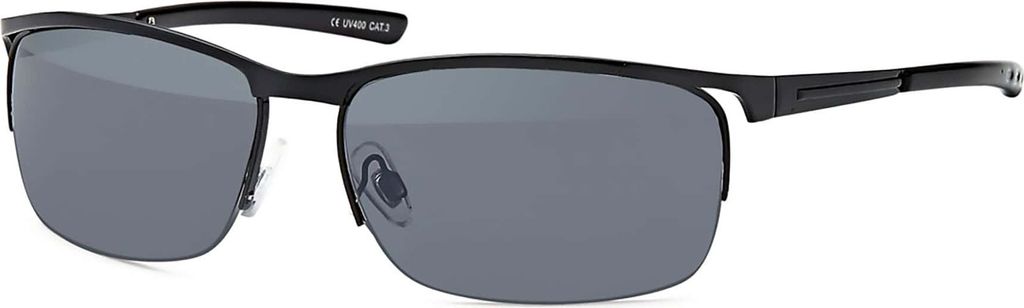 Herren Sonnenbrille Designer Sport Biker Metall Sonnen Brillen Schwarz/Schwarz