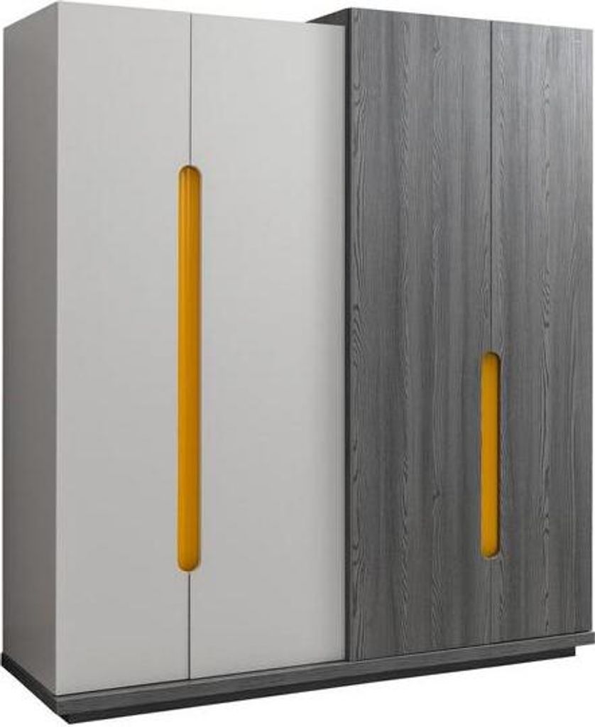 Kleiderschrank Schränke Holz Schrank Kinderzimmer Kleiderschränke Grau Modern