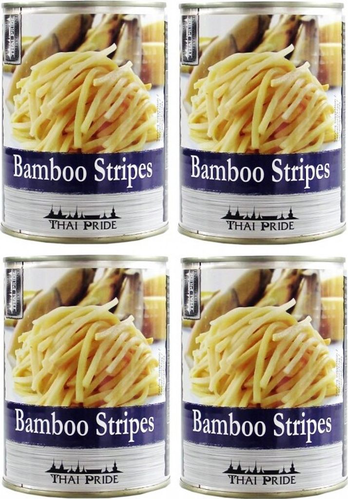 4er Pack THAI PRIDE Bambussprossen Streifen (4x 300g ATG) | Produktbild 