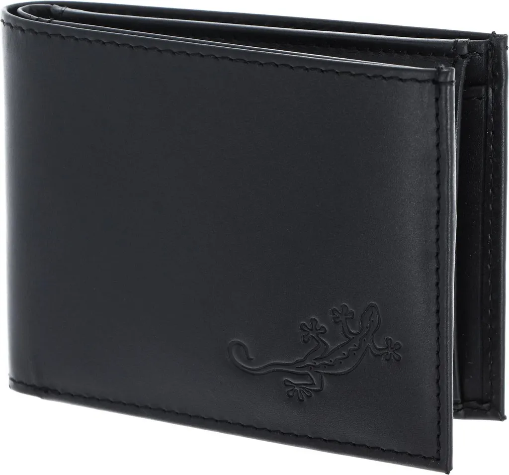 oxmox Pelle portafoglio Leather RFID Protect Pocketbörse Lizard 2.0 Embossed Black nero