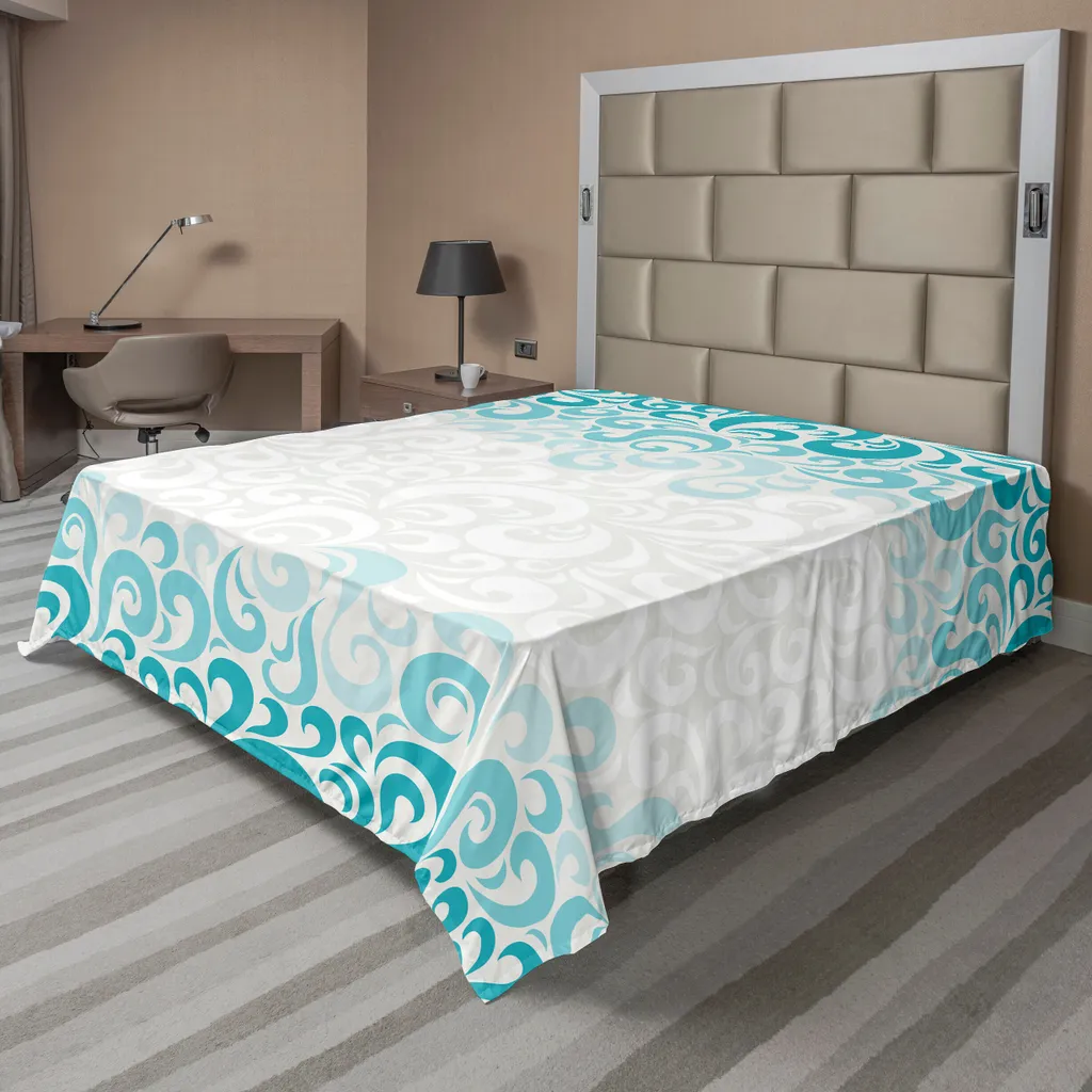 Drap de lit turquoise pour décoration de chambre moderne et artistique