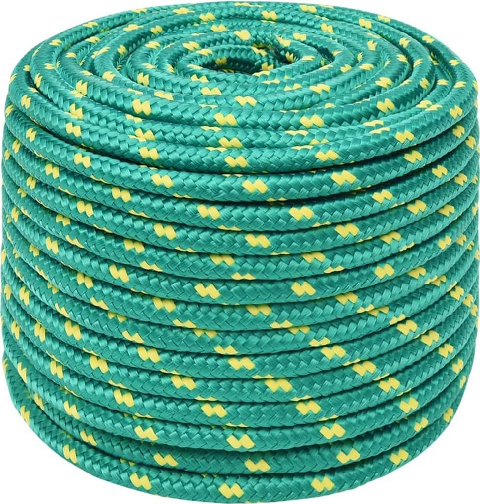 vidaXL Bootsseil Grün 12 mm 25 m Polypropylen