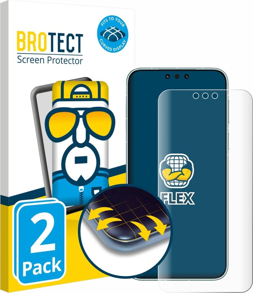 2x BROTECT Fullscreen Schutzfolie für Huawei Mate 80 Pro Max Displayschutz Folie Fullcover Klar Transparent