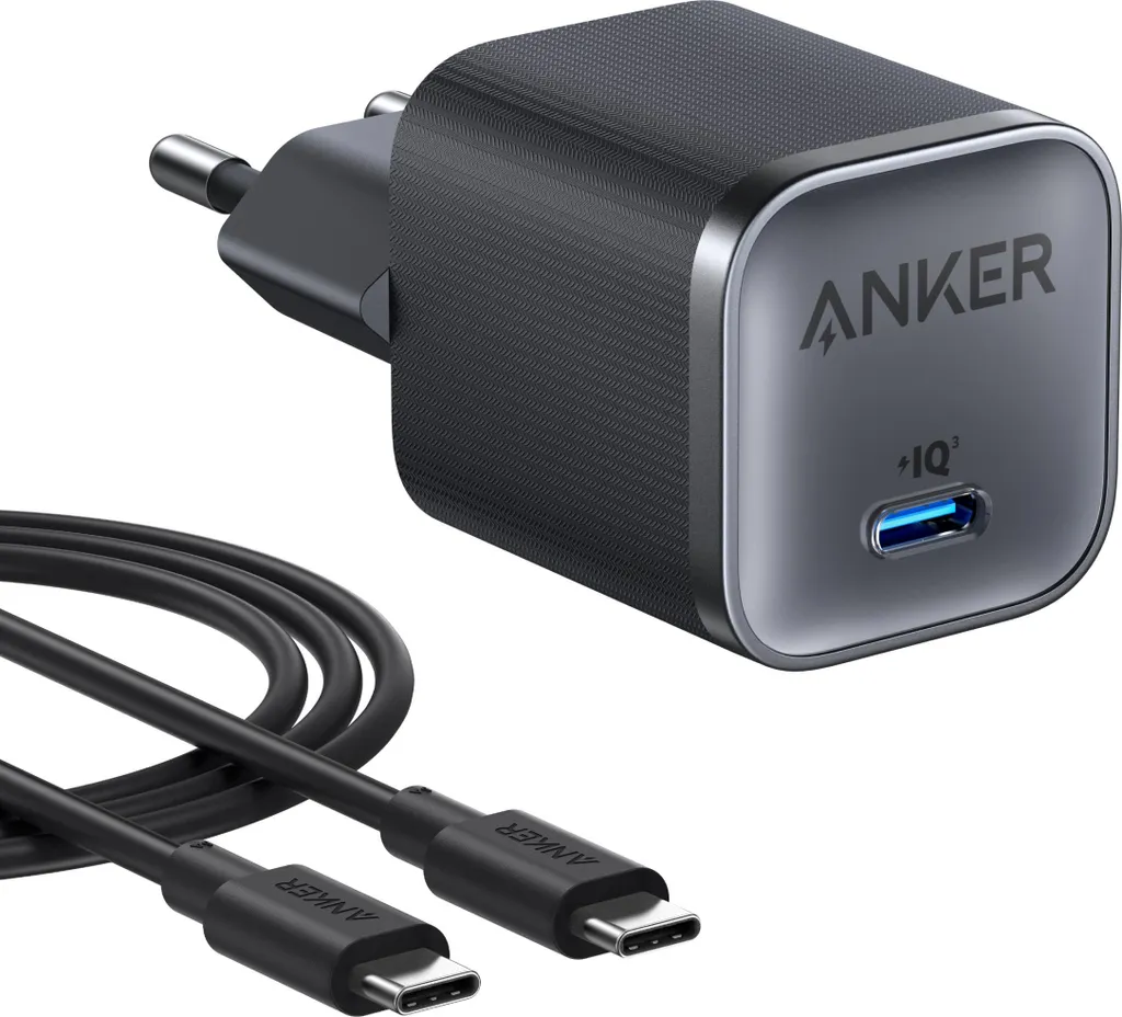 Chargeur Rapide 45W USB-C Anker Nano Noir idéal pour Voyage et Bureau