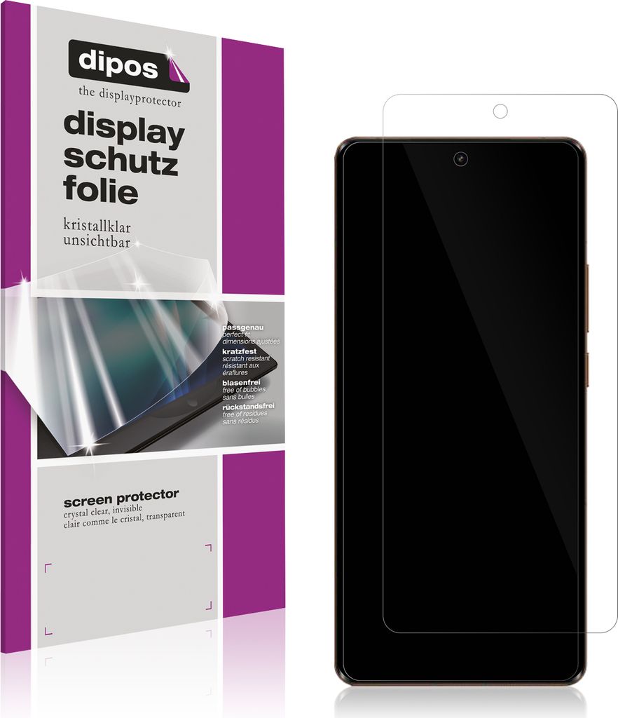 4x Schutzfolie für Realme GT5 Pro klar Displayschutzfolie Folie Display Schutz dipos