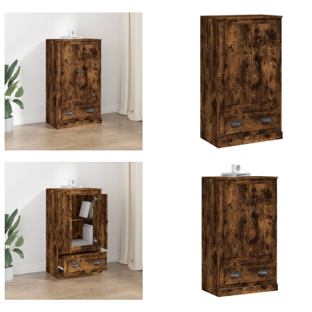 vidaXL Highboard Räuchereiche 60x35,5x103,5 cm Holzwerkstoff - Highboard - Highboards - Sideboard - Schrank