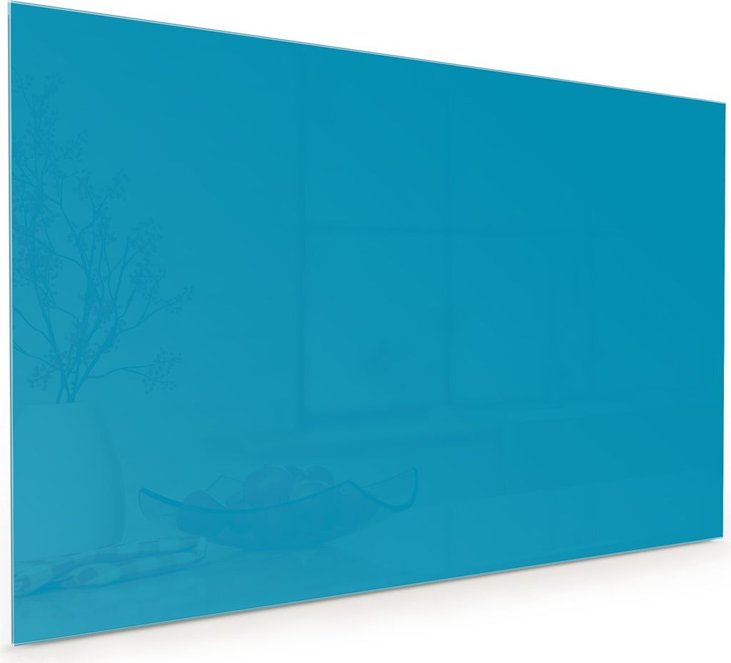 Küchenrückwand Spritzschutz Glas mit Motiv Türkiser Hintergrund I 40 x 40 cm