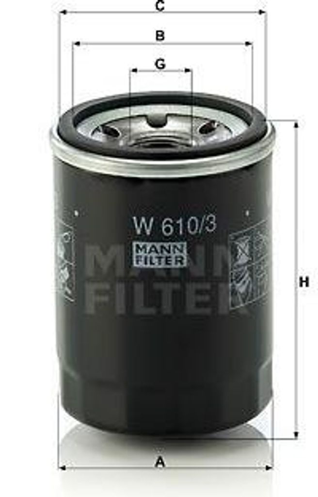 MANN-FILTER W 610/3 Ölfilter OE SMD360935 kompatibel mit Lancer, L400, L200, L300, Galant, Eclipse, Delica, Colt, Carisma, ASX, Xedos 9, Xedos 6, ...