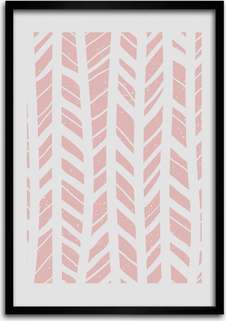 Bild - Bilderrahmen - 50 cm x 70 cm - MDF - Rahmen - Wandkunst Fischgrätenmuster