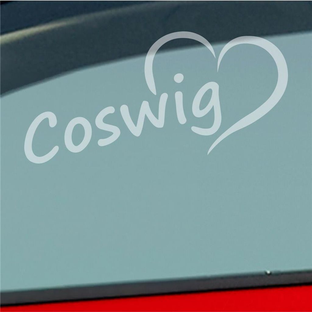 Auto Aufkleber Cowsig bei Dresden Herz Stadt Liebe Love 17x8 cm Milchglas Sticker Heckscheibenaufkleber