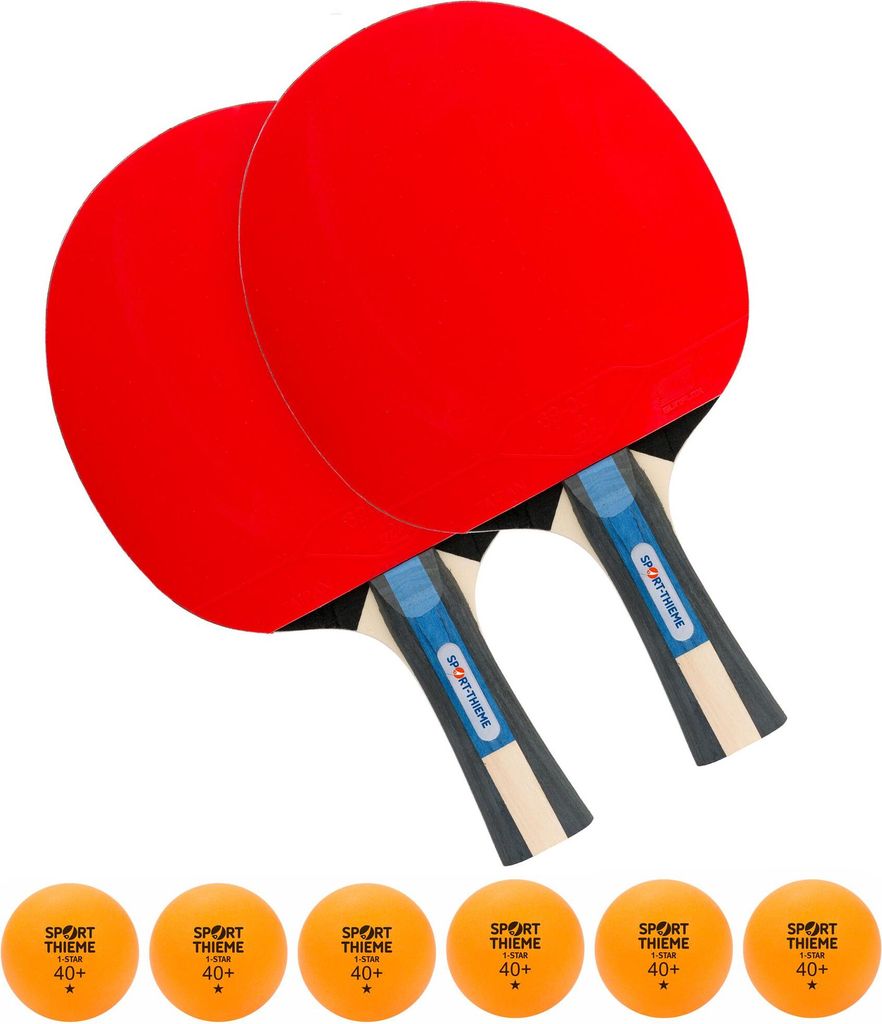 Sport-Thieme Tischtennisschläger-Set "Champion", Bälle Orange