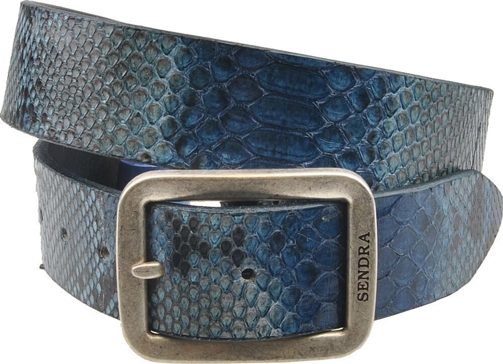 Sendra Gürtel Schlangenleder Python Blau