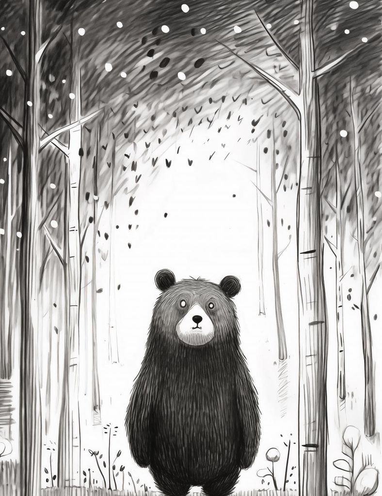 Plakat 50x65cm Neugieriger Bär