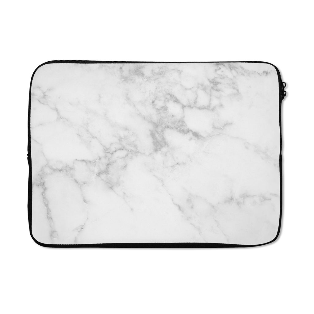 MuchoWow Laptop Hülle 14 ZollMarmor - Weiß - Grau - Luxus - Marmoroptik - Stein Laptoptasche - Laptoptasche - Stoßsicher - Schutzhaube
