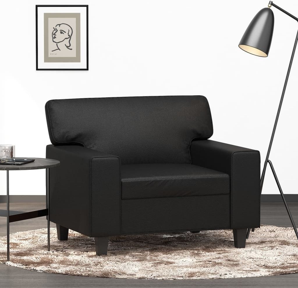 Design Sessel Schwarz 60 cm Kunstleder, Schlafsofas 2024 Neu