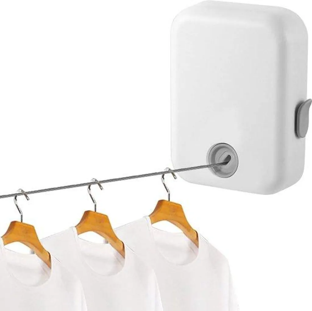 Corde à linge extensible : finis les étendoirs encombrants au sol !