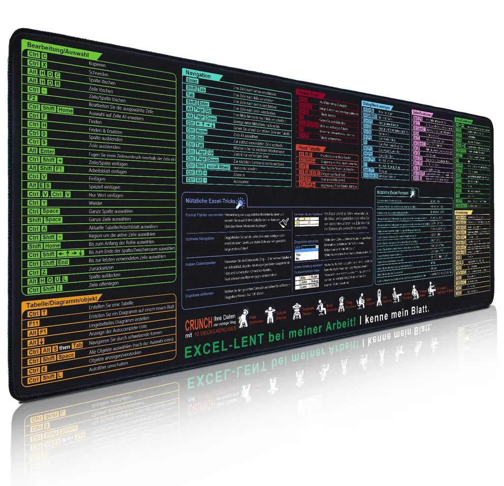 Tapis de souris Excel allemand antidérapant anti-fatigue XL