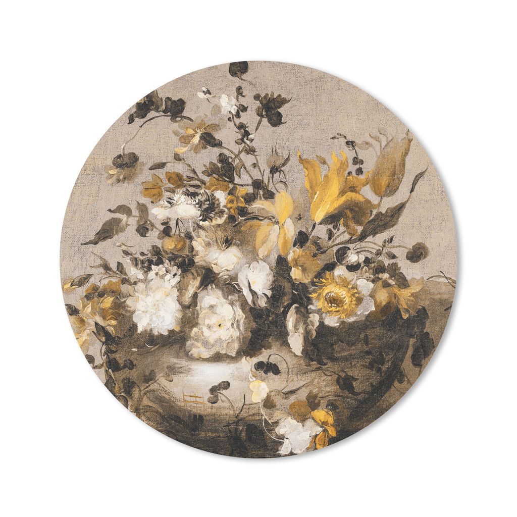 MuchoWow Mauspad Mousepad Blumen - Alte Meister - Gelb 40x40 cm - Mousepads - Maus Mat - Pad - Mausunterlage - Schreibtisch Accessoires