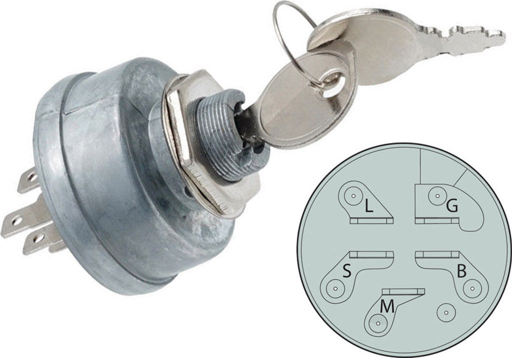 3 Positionen / 5-Polig Zündschloß AL-KO Countax Iseki John Deere Murray Westwood