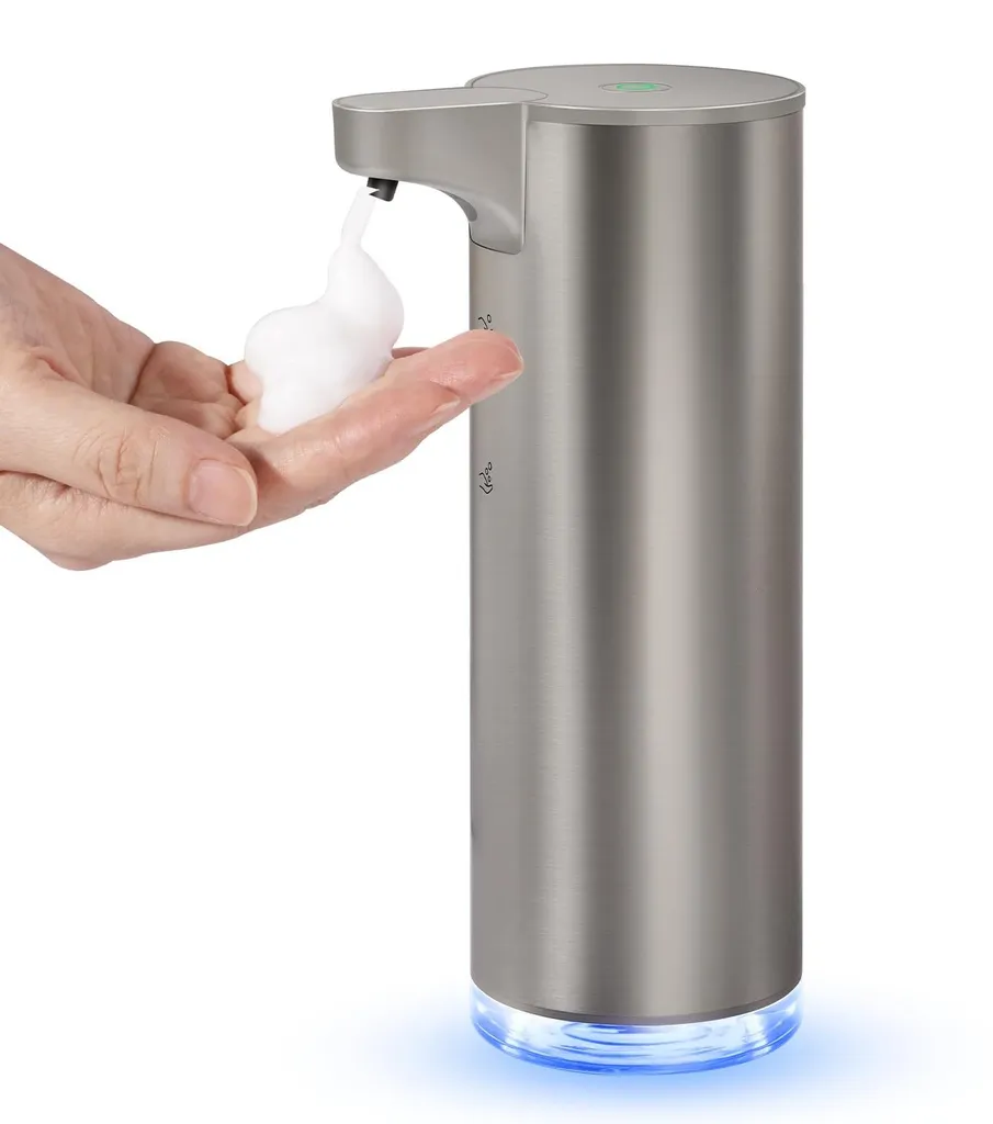 Distributeur de savon électrique sans contact en inox pour salle de bain