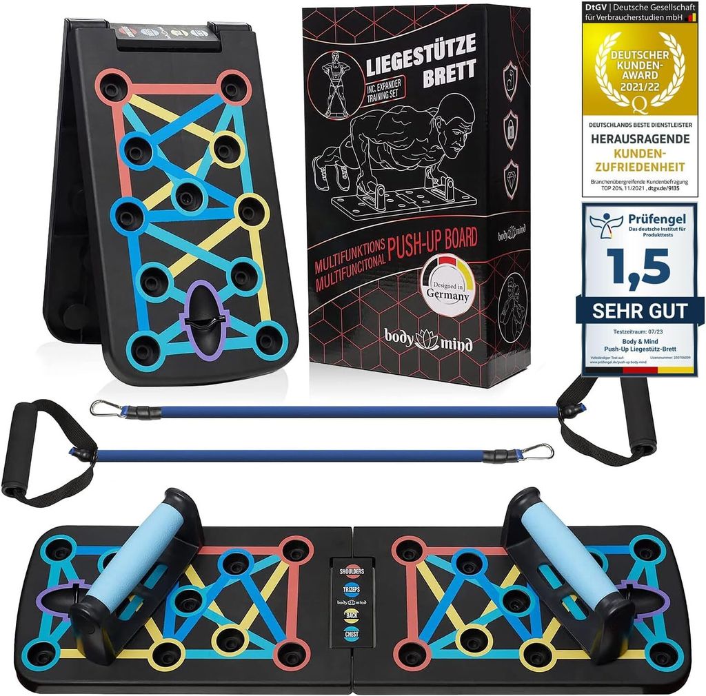 Body & Mind® Push-Up Liegestütz-Brett; Faltbares Produktbild 1