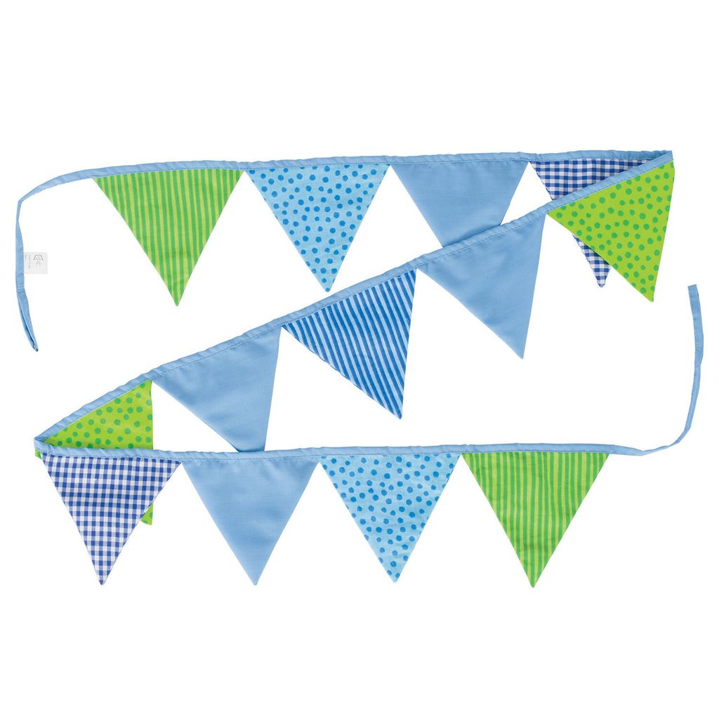 Goki -Flag en coton -Ligne bleu vert Image du produit 