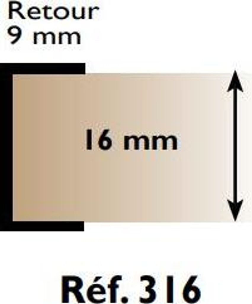 U-Kantenprofil 316 PRUNIER - 16 mm x 2.60 m - weiß - RIBP316