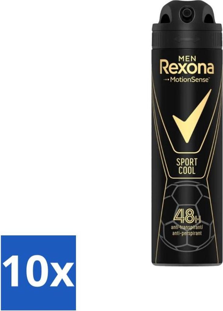 Rexona Men - Sport Cool - Deodorant Spray - Antitranspirant - 150 ml - Vorteilspack - 10 Stücke