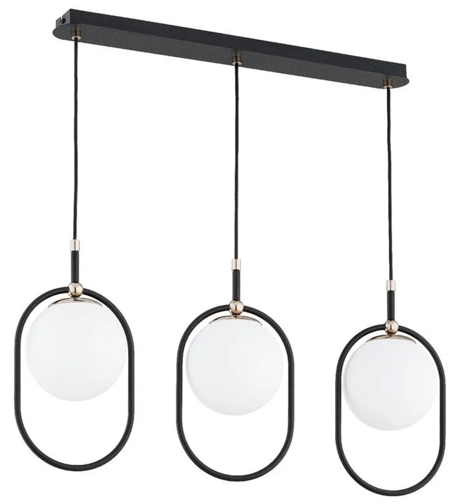 Suspension idéale pour table à manger AMARO 90 cm métal noir et or