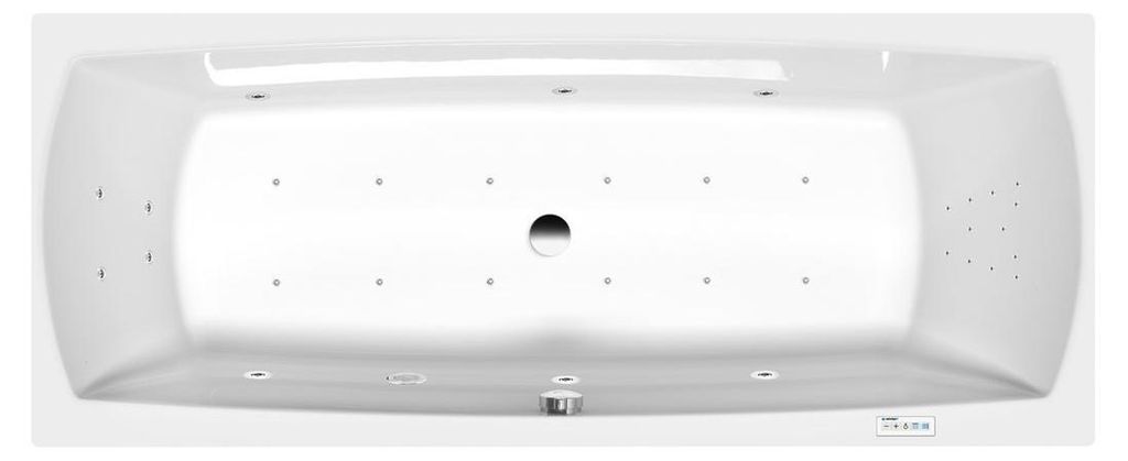 Polysan LILY Whirlpool-Badewanne, 170x70x39cm, Highline Hydro-Air, Chrom