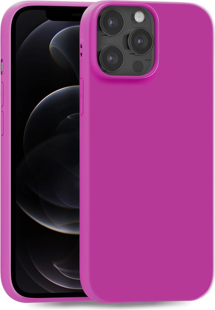 Hülle für Apple iPhone 12 Pro Max - Handyhülle Cover aus Silikon in Dunkel Pink