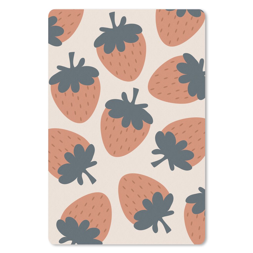 MuchoWow Mauspad Mousepad Obst - Pastell - Erdbeere - Muster 40x60 cm - Mousepads - Maus Mat - Pad - Mausunterlage - Schreibtisch Accesoire