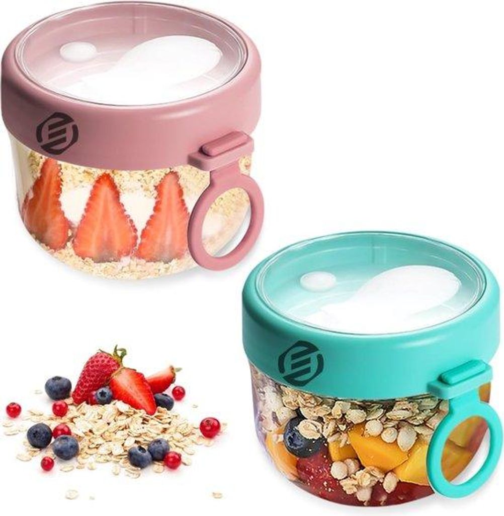 Oat-Körner-Set in Glas - 2er Glas-Paket - Glas-Mason - Oat-Schalen zum Übernachten
