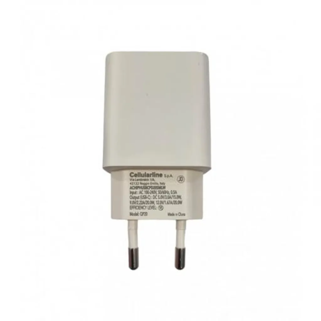 Cellularline Chargeur Secteur 20W Blanc USB-C Apple Micro Pack Compact - 3